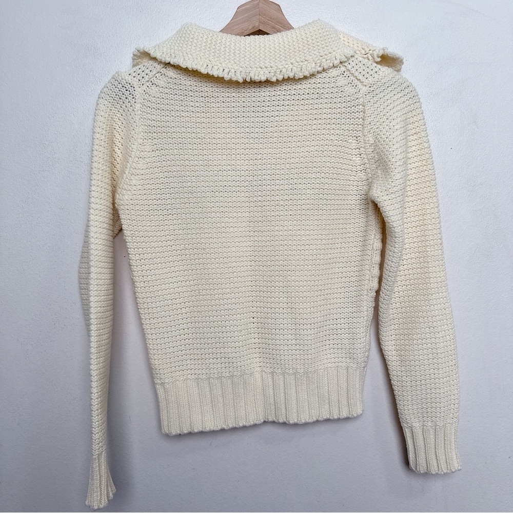 Beewear Womens Small Vintage Open Crochet Ivory Floral Collar Sweater - Picture 15 of 15